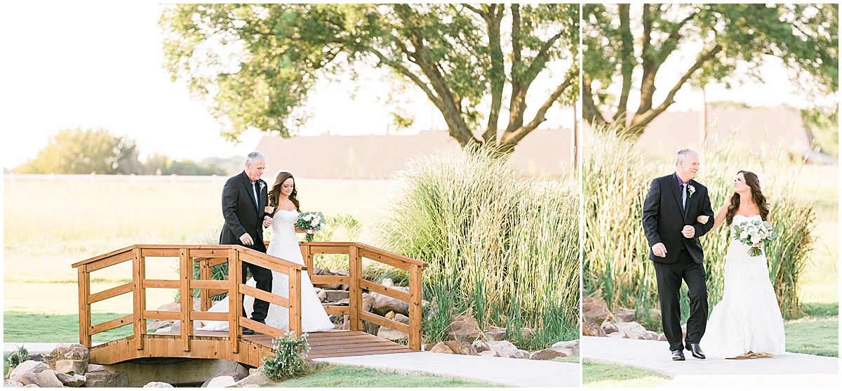 Ceremony Father and Bride | Morgan Creek Barn Walters Wedding Estate Aubrey Texas