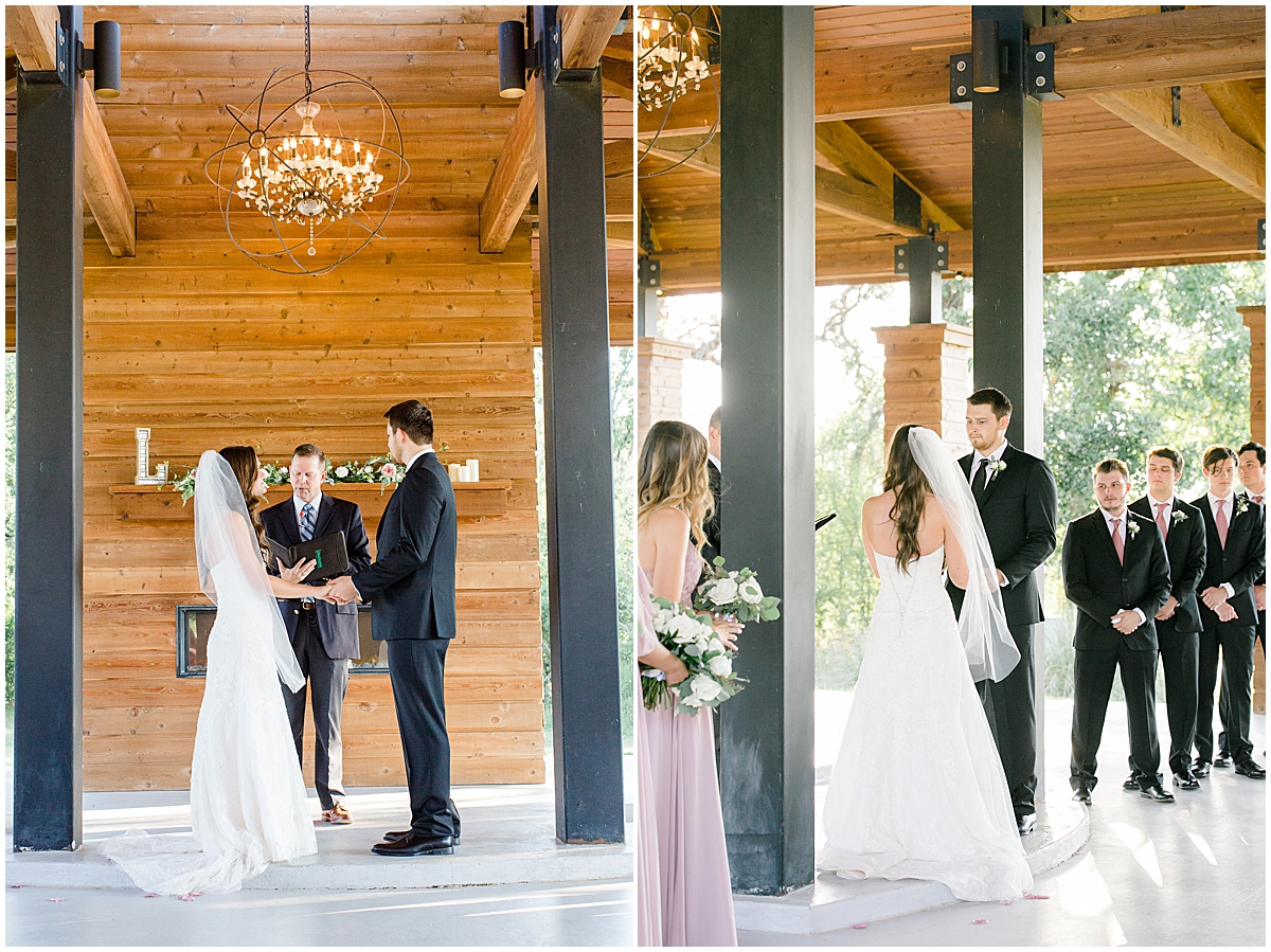 Ceremony Couple | Morgan Creek Barn Walters Wedding Estate Aubrey Texas