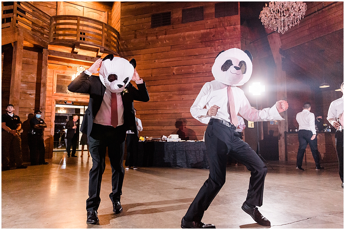 Reception Dance Fun Pandas | Morgan Creek Barn Walters Wedding Estate Aubrey Texas