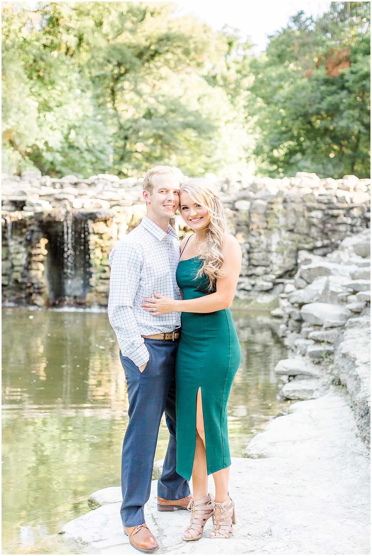 Prairie Creek Park Engagement Portraits | Green Dress